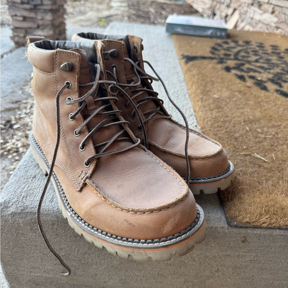Eddie Bauer Tan Boots Moccasin-Style Ankle-High